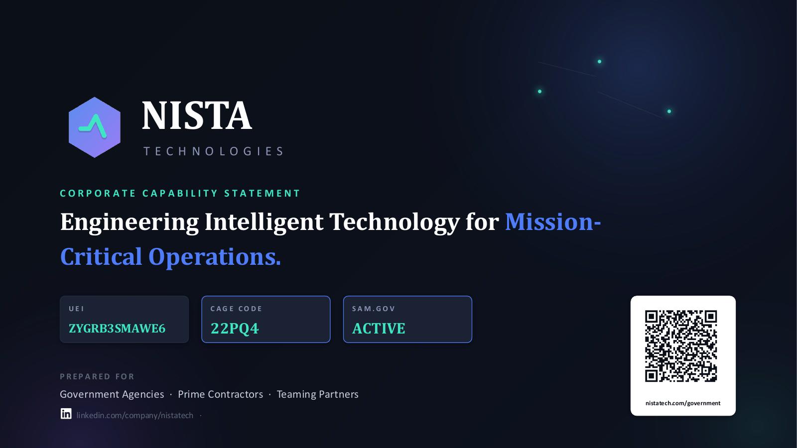 Preview of NISTA Executive Capability Statement first page